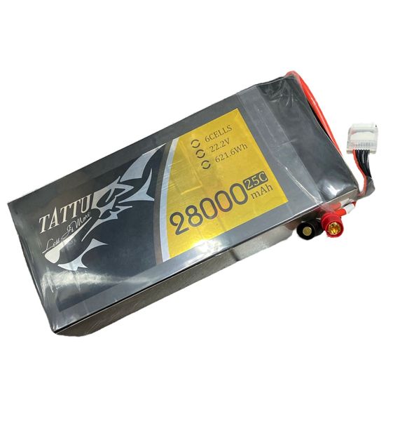 Battery Gens Tattu 6S 28000 mAh AS150 raudonas lizdas ir AS150 atsparus kibirkštims juodas kištukas 28_V nuotrauka