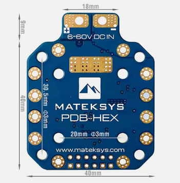 Matek Systems PDB-HEX PDB HEX 12s 6 ~ 60V 5A srovės valdiklis FC Multirotor FPV Lenktynių dronas ilgo nuotolio 94_T nuotrauka