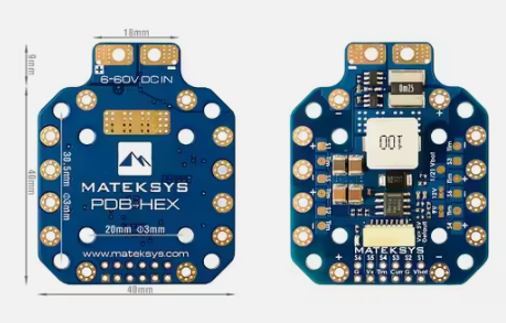 Matek Systems PDB-HEX PDB HEX 12s 6 ~ 60V 5A srovės valdiklis FC Multirotor FPV Lenktynių dronas ilgo nuotolio 94_T nuotrauka